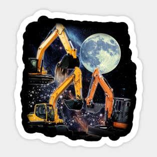 Digging Deeper Excavator Love, Tee Triumph for Construction Enthusiasts Sticker